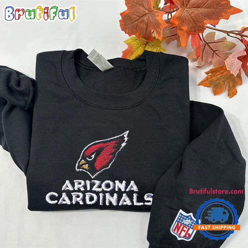 NFL Arizona Cardinals Logo Team Football Embroidered Sweatshirts, Football Embroidered Sweatshirt