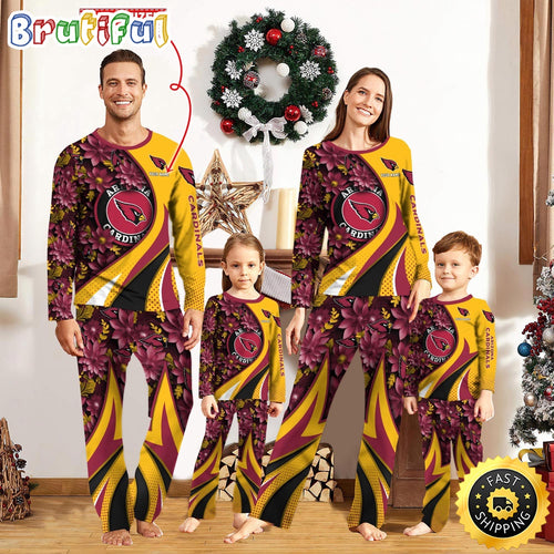 NFL Arizona Cardinals Pajamas Flower For Family Custom Name Pajamas