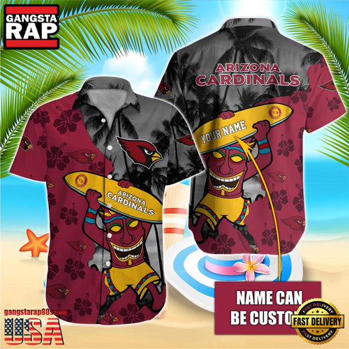 NFL Arizona Cardinals Retro Custom Name Aloha Hawaiian Shirts