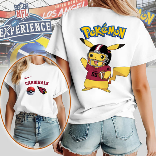 NFL Arizona Cardinals x Pokemon Premium Womens 3D Shirt 1
