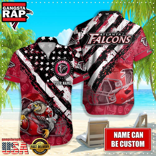 NFL Atlanta Falcons American Flag custom Hawaiian Shirts For Men Women