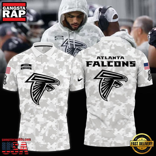 NFL Atlanta Falcons Camo 2025 Salute to Service Polo Shirt