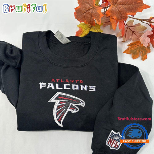 NFL Atlanta Falcons Logo Team Football Embroidered Sweatshirts, Football Embroidered Sweatshirt