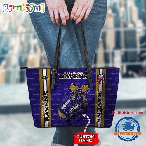 NFL Baltimore Ravens Football Team Women’s Leather Tote Bag