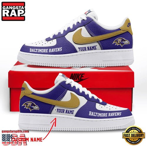 NFL Baltimore Ravens New Design Custom Air Force 1 Running Sneakers Shoes