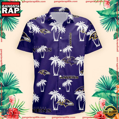 NFL Baltimore Ravens Palm Tree Pattern Hawaii Shirt
