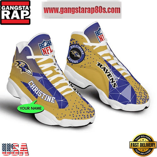 NFL Baltimore Ravens Personalized Air Jordan 13 Sport Shoes