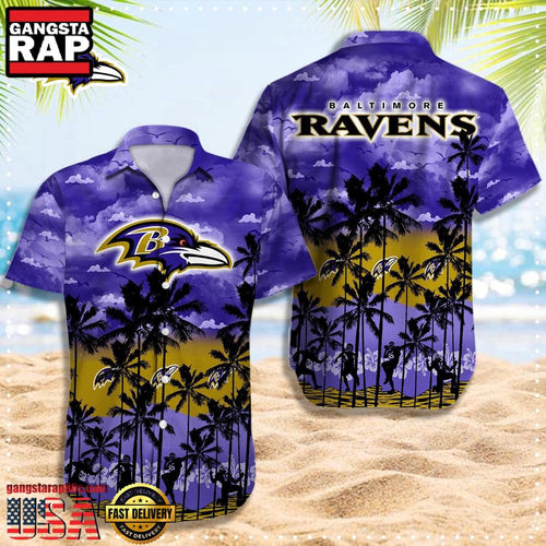 NFL Baltimore Ravens Retro Aloha Shirts For Men Women