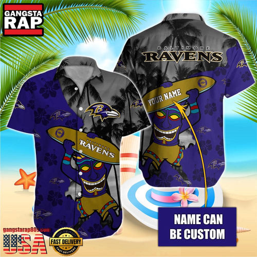 NFL Baltimore Ravens Retro Custom Hawaiian Shirts For Men Women
