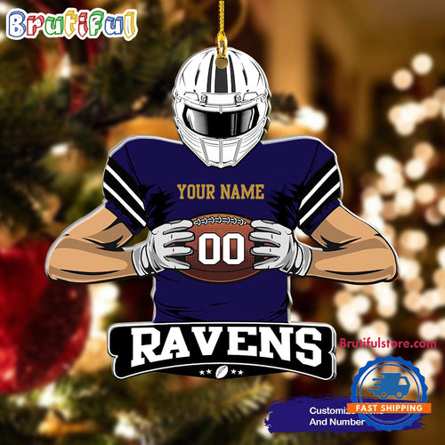 NFL Baltimore Ravens Special Football Game Player Christmas Ornament