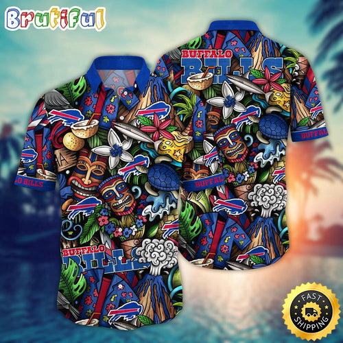NFL Buffalo Bills Hawaii Shirt Flower Tiki Me Off Aloha Shirt