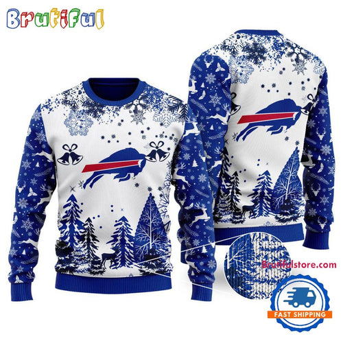 NFL Buffalo Bills Logo Football Team Special Xmas Tree Christmas Ugly Sweater