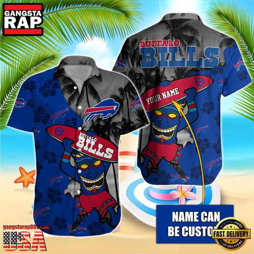 NFL Buffalo Bills Retro Custom Name Aloha Hawaiian Shirts