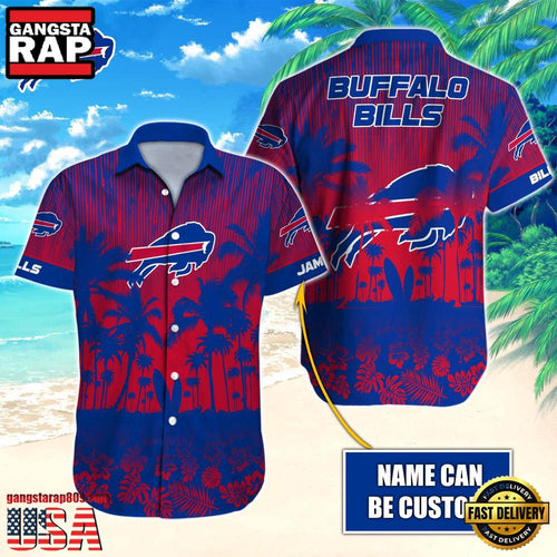 NFL Buffalo Bills Vintage Style Custom Name Aloha Hawaiian Shirt