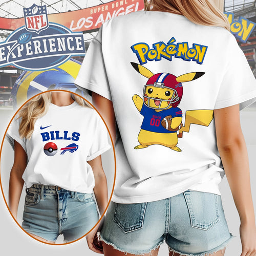NFL Buffalo Bills x Pokemon Premium Womens 3D Shirt