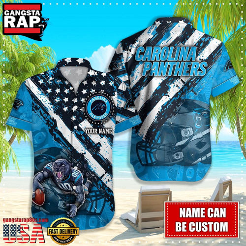 NFL Carolina Panthers American Flag custom Hawaiian Shirts For Men Women