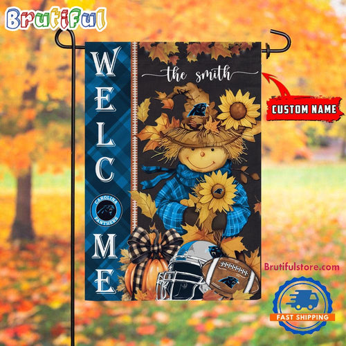 NFL Carolina Panthers Football Special Scarecrow Halloween Garden Flag
