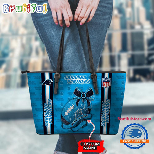 NFL Carolina Panthers Football Team Women’s Leather Tote Bag