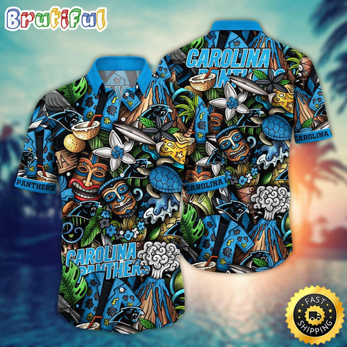 NFL Carolina Panthers Hawaii Shirt Flower Tiki Me Off Aloha Shirt