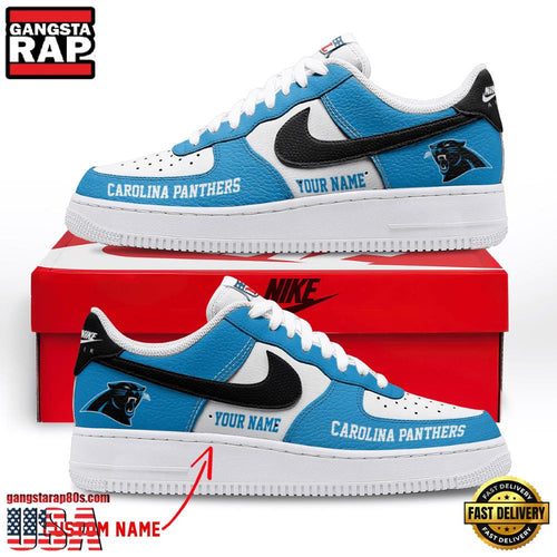 NFL Carolina Panthers New Design Custom Air Force 1 Running Sneakers Shoes