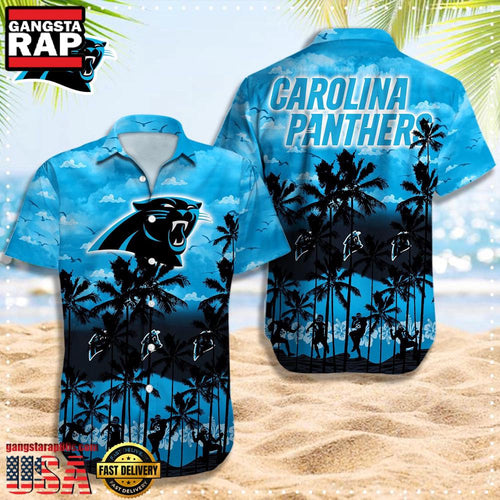 NFL Carolina Panthers Retro Aloha Shirts For Men Women