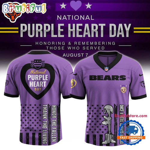 NFL Chicago Bears Purple Heart Day Limited Edition Football Jersey
