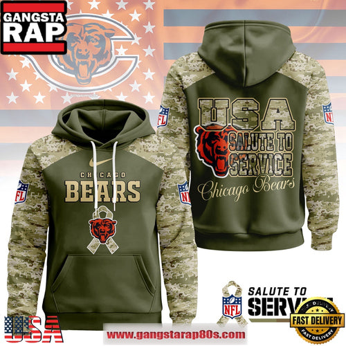 NFL Chicago Bears Salute To Service 2025 All Over Print Hoodie