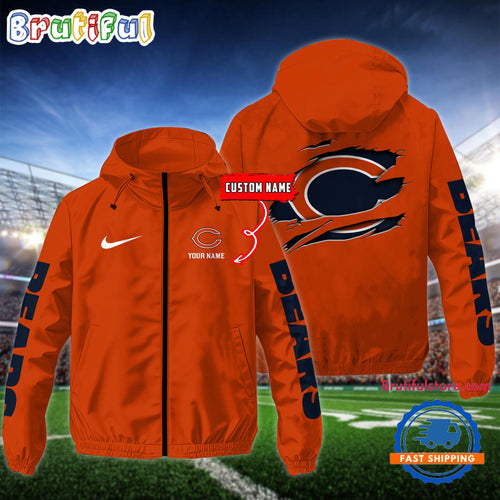 NFL Chicago Bears Special Football Logo Team Design Windbreaker Outdoor Jacket