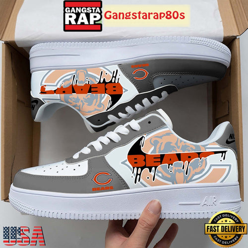 NFL Chicago Bears Team Logo Unique Air Force 1 Shoes Running Sneakers