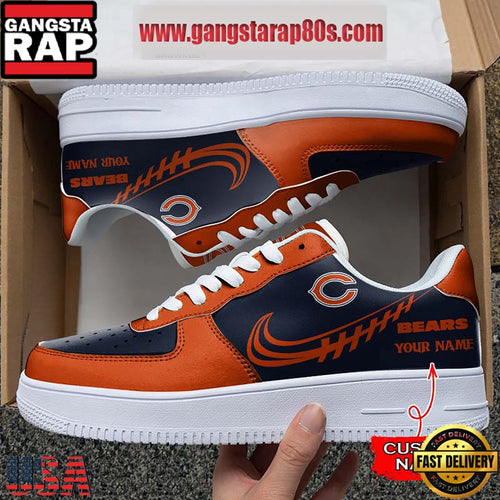 NFL Chicago Bears Unique Design Custom Name Air Force 1 Sneaker Shoes