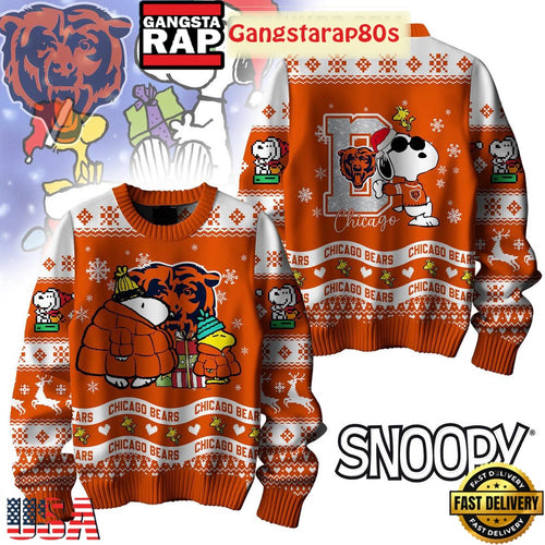 NFL Chicago Bears x Peanuts Snoopy New Design 2025 Ugly Christmas Sweater
