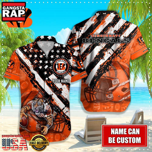 NFL Cincinnati Bengals American Flag custom Hawaiian Shirts For Men Women