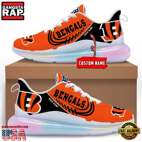 NFL Cincinnati Bengals Custom Rainbow Atmospheric Air Force 1 Sneaker Shoes