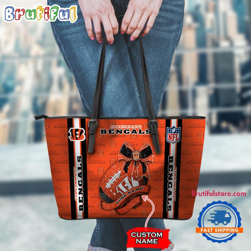 NFL Cincinnati Bengals Football Team Women’s Leather Tote Bag