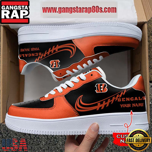 NFL Cincinnati Bengals Unique Design Custom Name Air Force 1 Sneaker Shoes