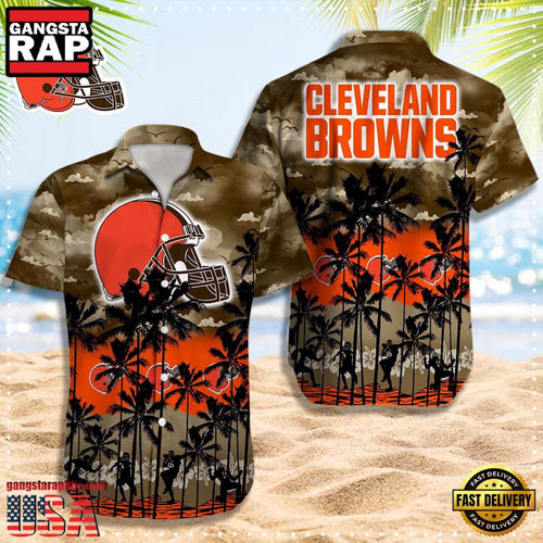 NFL Cleveland Browns Logo Team Aloha Hawaiian Shirt
