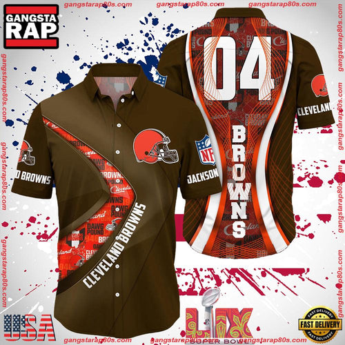 NFL Cleveland Browns Super Bowl LIX 2025 Custom Aloha Hawaiian Shirt