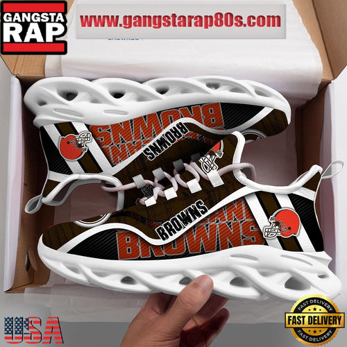 NFL Cleveland Browns Unique Design Max Soul Shoes Running Sneakers