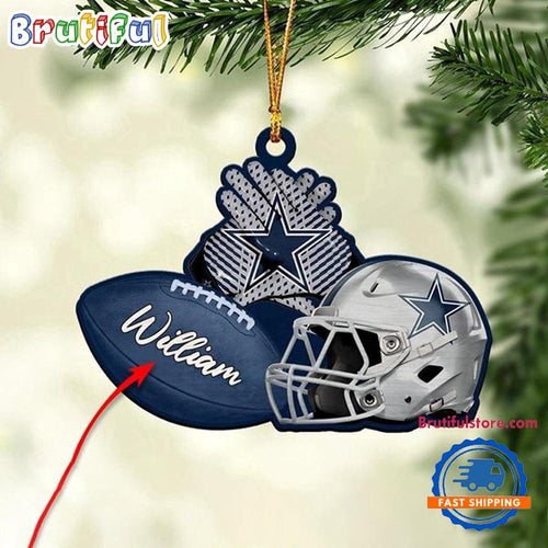 NFL Dallas Cowboys Football Helmets Christmas Ornament, Custom Football Ornament Decoration