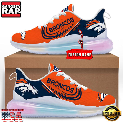 NFL Denver Broncos Custom Rainbow Atmospheric Air Force 1 Sneaker Shoes