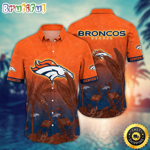 NFL Denver Broncos Hawaii Shirt Flamingo And Flower Funny Aloha Shirt