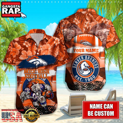 NFL Denver Broncos Mascot Football Hawaiian Shirt For Men Women