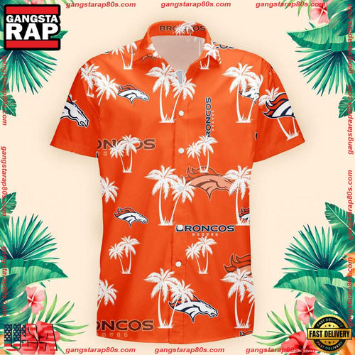 NFL Denver Broncos Palm Tree Pattern Hawaii Shirt