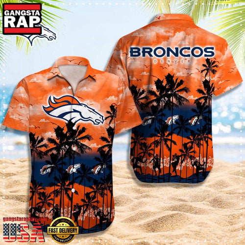 NFL Denver Broncos Retro Aloha Shirts For Men Women