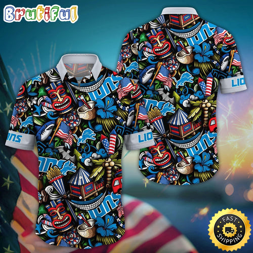 NFL Detroit Lions Hawaii Shirt Tiki Me Off Aloha Shirt