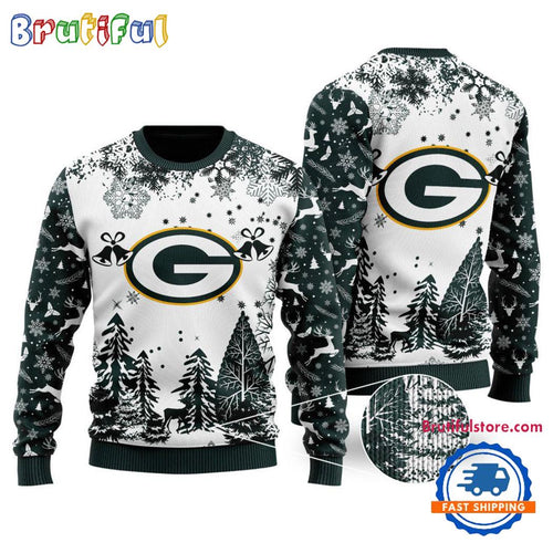 NFL Green Bay Packers Logo Football Team Special Xmas Tree Christmas Ugly Sweater