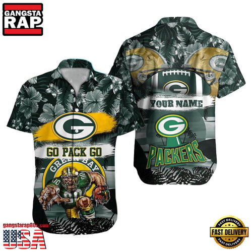 NFL Green Bay Packers Mascot Football Aloha Hawaiian Shirt