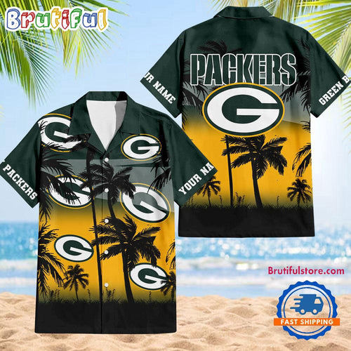 NFL Green Bay Packers Palm Tree Summer Design Aloha Hawaiian Shirt