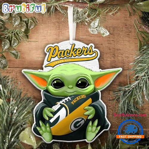 NFL Green Bay Packers Special Baby Yoda Star Wars Movies Christmas Ornament, Football Christmas Tree Ornament