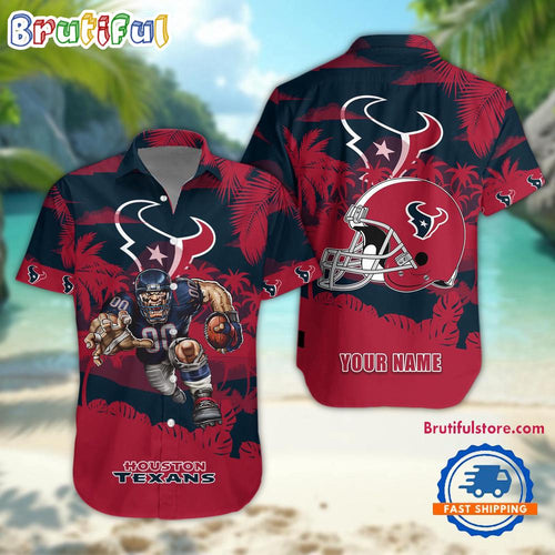 NFL Houston Texans Football Mascot Summer Hawaiian Shirt